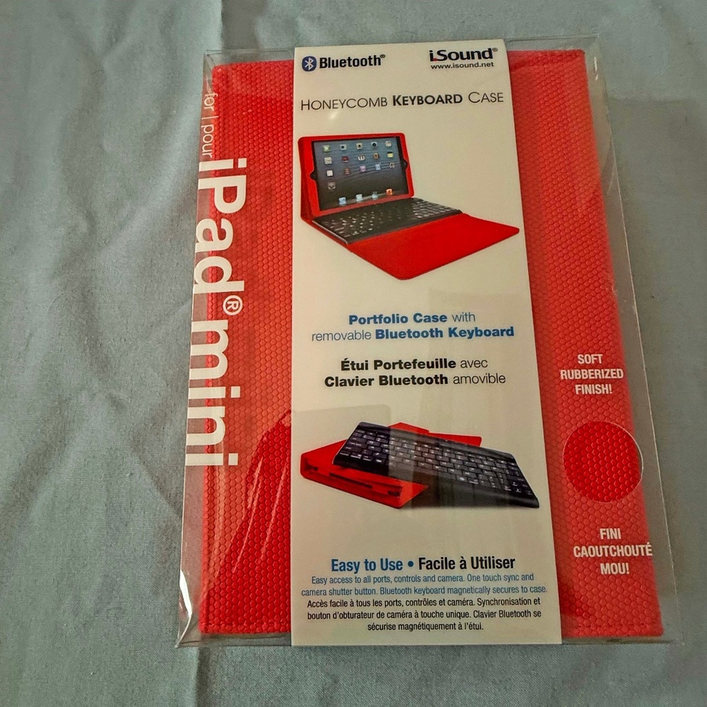 HONEYCOMB KEYBOARD CASE, RED, RUBBER, REMOVABLE KEYBOARD, EASY TO USE by i.SOUND